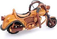 Tracteur à bascule en teck sculpté à thème animalier, style artisanat populaire, pour la décoration intérieure