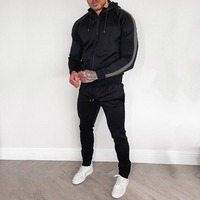 Survêtements de sport pour hommes à manches longues, coupe ajustée, 2 pièces, nouveau design, en molleton, respirant, streetwear, grandes tailles