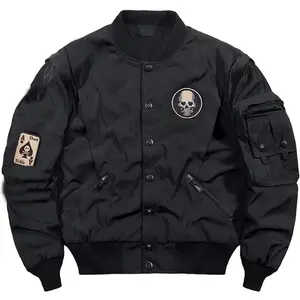 Jaqueta bomber masculina de inverno estilo multi bolsos jaqueta de algodão de qualidade para homens