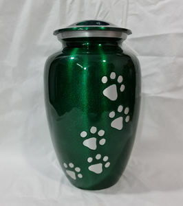 Brass Pet Cremation Urns with Paws Print Memorial Urn for Pet <b>Ashes</b> Manufacturer of Pet Urn for Cremation Remains - Product Image 5