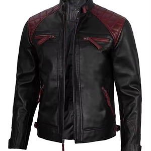 Veste bomber en cuir imperméable de haute qualité avec logo personnalisé, col montant, effet cuir résistant pour hommes - Product Image 1