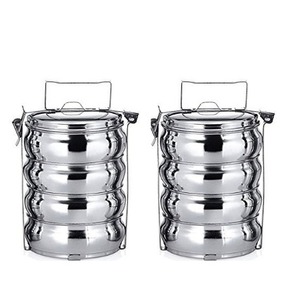 Vente d'usine, prix bas, vente en gros, boîte à lunch en acier inoxydable, boîte à lunch à 4 compartiments, boîte à lunch Belly, boîte à lunch Tiffin 9x4, boîtes à bento - Product Image 6