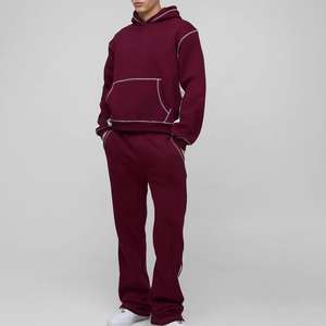 Ensemble survêtement MOVATEXTILE pour homme, sweat-shirt à capuche et pantalon de survêtement à jambe droite et évasée, survêtement personnalisé à fermeture éclair, lavage à l'acide, imprimé à l'écran - Product Image 6