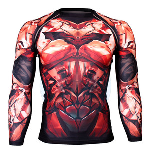 เสื้อรัดรูปสำหรับผู้ชายเสื้อออกกำลังกายพิมพ์ลาย - Product Image 1