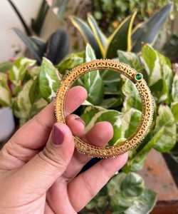 ชุดเครื่องประดับทองเหลือง Polki ชุดเครื่องประดับขัดทองด้านขนาด2.4 2.6ชุบทองเครื่องประดับแฟชั่นสำหรับงานแต่งงานงานหมั้น - Product Image 3