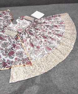 Hermoso Vestido de Fiesta de Diseño Moderno, Multicolor, Atractivo, Nuevo, de Algodón y Seda con Bordado, Estilo Étnico Indio para Mujer - Product Image 3