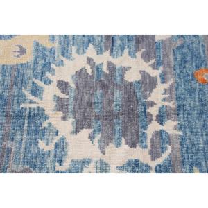 Alfombra Turca de 9.8x14 pies, Alfombra Vintage, Alfombra de Lana Azul Abstracta - Product Image 5