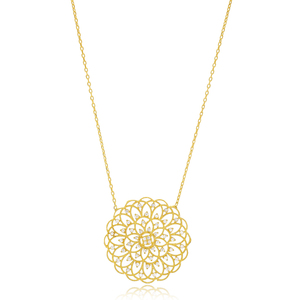 Pendentif tendance à motif floral, fabrication artisanale turque, nouveau design, bijoux en argent sterling 925, vente en gros - Product Image 1