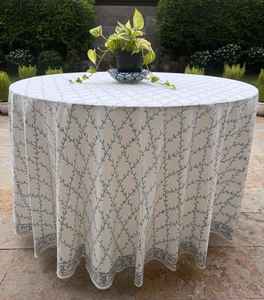 Mantel redondo con estampado de bloques hecho a mano, cubierta de algodón Floral indio, tamaño personalizado para boda, decoración del hogar, 100% algodón - Product Image 1