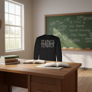 T-shirt à manches longues pour l'équipe pédagogique scolaire – Cadeau de remerciement pour les professeurs, les assistants et les équipes – T-shirts promotionnels - Product Image 3