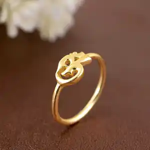 Placcato oro ottone metallo signore Shiva segno di design anelli gioielli per benedizioni e funzioni rituali gioielli