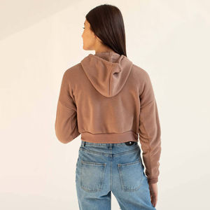 Sudadera con capucha corta personalizada para mujer, sudaderas informales y sudaderas, Jersey recortado, Sudadera con capucha de gran tamaño para mujer, diseño con servicio OEM - Product Image 6