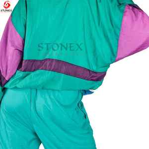 Haute qualité Nylon coupe-vent veste Unique imperméable imprimé solide à manches longues hiver bloc couleur teint tricoté tissu - Product Image 5