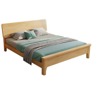 เตียงไม้สไตล์มินิมอล ทำจากโครงไม้สักแท้ สีธรรมชาติ NC คุณภาพสูง เหมาะสำหรับใช้ภายในอาคาร - Product Image 4