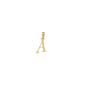 9K <b>Gold</b> <b>Letter</b> "A" Pendant Rhodium Plated with Zircon Made in Spain (Available in 10K-14K-18K) - Product Image 3