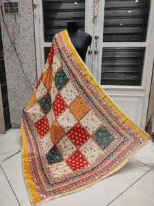 Hermoso Chal Étnico Bordado a Mano, Dupatta India 2024, Prenda de Moda Multicolor para Traje Salwar Kameez - Product Image 4