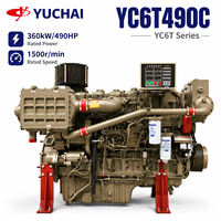 Mesin Diesel Kelautan YUCHAI YC6T 6 Silinder Turbocharged Motor Penggerak 360kW 490hp 1500rpm untuk Kapal Kargo Kapal Nelayan