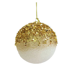 OEM personalizable CK marca 80mm poliestireno moderno y elegante árbol de Navidad ornamento bola varios colores serie lentejuelas vacaciones suministro - Product Image 5