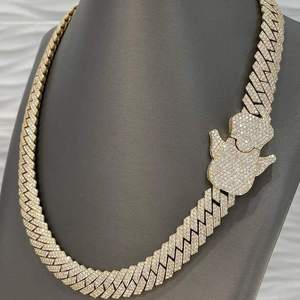 สร้อยคอประดับเพชรโมอิสซาไนต์ VVS เงินแท้ 925 ชุบทอง สไตล์ฮิปฮอป สำหรับทุกเพศ เหมาะสำหรับเป็นของขวัญ - Product Image 4