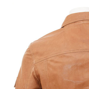 Chaqueta de Cuero Casual para Hombre, Diseño Simple y Limpio, Acabado Suave, Impermeable, Ecológica, con Logotipo Frontal, Estilo Urbano para Uso Diario - Product Image 5