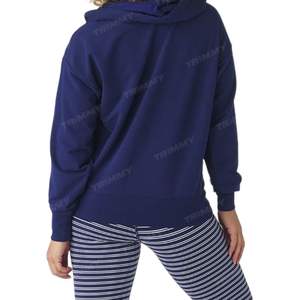 Haute qualité personnalisé femmes sweat à capuche zippé 100% coton français éponge couleur unie imprimé surdimensionné automne avant fait - Product Image 5