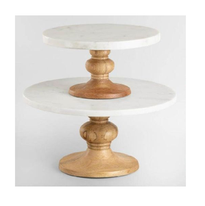 Support à cupcakes en bois et en marbre 2 niveaux dernier artisanat royal approvisionnement en usine nouvellement conçu vêtements de fête à domicile utilisés - Product Image 1