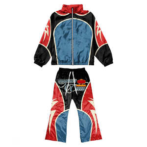 Conjunto Deportivo de Invierno para Hombre, Ropa Deportiva para Correr, Chaqueta con Cremallera y Pantalones Jogger, Cortavientos de Poliéster/Nailon Sólido - Product Image 1