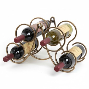 Porte-bouteilles à vin en métal au design élégant, porte-bouteilles à champagne en cuivre antique, élégant pour la maison, l'hôtel et les bars - Product Image 2