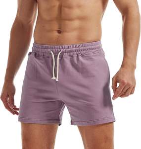 High Street Men's Slim <b>Fitted</b> <b>Gym</b> Workout Shorts 100% Cotton Comfortable Casual Summer Wear with Simple Plain Style High Quality - Product Image 1