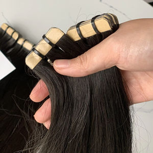 100% Extensions alignées de cuticules vierges italiennes longues extrémités épaisses couleur claire bande invisible à donneur unique HD Style de vague de dentelle - Product Image 1