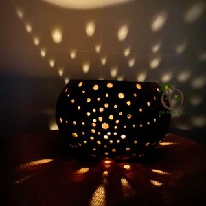 LAMPE EN COQUILLE DE NOIX DE COCO BOL SUSPENDU LAMPES EN NOIX DE COCO/DÉCOR DE PORTE-NOIX DE COCO/COQUILLE DE NOIX DE COCO TEALIGHT HOME - Product Image 3