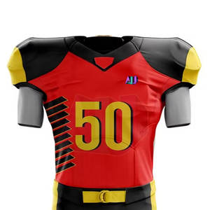 Tenue de football américain durable à manches courtes, fabriquée en tissu polyester et élasthanne, confortable, légère et facile à porter - Product Image 4