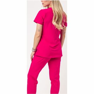 Ensembles d'uniformes de gommage Col montant à manches courtes Vente en gros Personnalisé Hommes Femmes Hôpital Médecin Infirmière Scrubs Ensembles Uniforme - Product Image 5