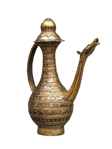 เหยือกน้ำทองเหลืองแท้ ดีไซน์หรูหรา ชุบทอง ผิวสัมผัสแบบสั่งทำพิเศษ พร้อมหูจับ - Product Image 4