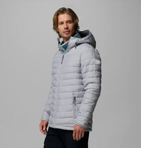 แจ็คเก็ตพัฟเฟอร์กันลมสีเทาแบบสบายๆ สำหรับฤดูหนาว ผลิตในปากีสถาน พร้อมโลโก้สั่งทำพิเศษ มีกระเป๋า - Product Image 2