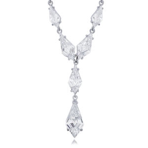 Colgante de Plata de Ley 925 con zirconia, colgante con diseño geométrico de zirconia brillante - Product Image 1