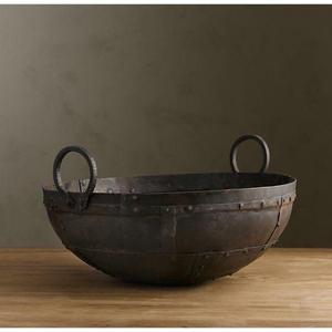 Bol de foyer Kadai personnalisé avec poignées Bol Kadai de cuisson à profondeur moyenne de forme ronde portable et support pour feu de joie - Product Image 4