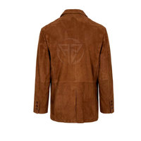 Jas Trench Rajut Kulit Suede Premium yang Dapat Disesuaikan, Ringan, Jahitan Rapi, Tampilan Modern, Ramah Lingkungan, dan Bernapas untuk Pria