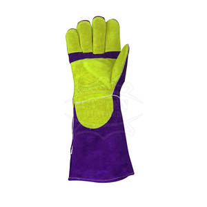Vente en gros Logo personnalisé Gants de sécurité en cuir Protection thermique Vêtements de travail avec gants de soudage - Product Image 4