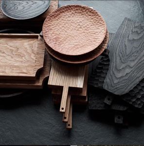 ALGUNOS Plato de ensalada de madera Bandeja para servir Caja de pino Tema de amor Barco ovalado Dulces Galletas Comida Fruta Decoración del hogar Regalo - Product Image 1