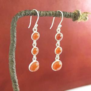 Women's Fashion 925 <b>Sterling</b> <b>Silver</b> <b>Huggie</b> <b>Earrings</b> Wholesale Indian Carnelian Jewelry Elegant 925 <b>Silver</b> Accessories - Product Image 5