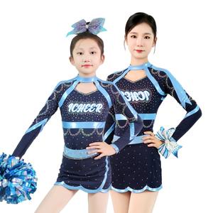 Ensembles d'uniformes de cheerleading personnalisés pour jeunes filles avec logo imprimé, hauts d'entraînement pour enfants style soutien-gorge en Spandex/Polyester 240g - Product Image 4