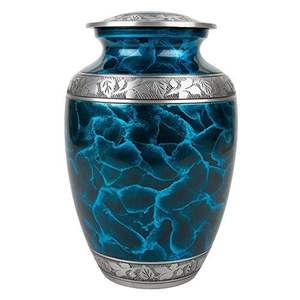 Urne funéraire artisanale en argent avec feuille florale dorée, pour cendres d'adultes, fournitures funéraires, artisanat, urnes métalliques pour cendres commémoratives, prix abordable - Product Image 5