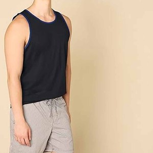 New Style Wholesale Breathable Knitted Sleeveless Polyester/Cotton <b>Drop</b> Armhole Tank Top for Men Workout Gym - Product Image 3