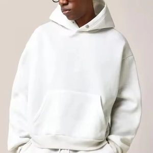 Sweat-shirt à capuche pour homme en molleton français mélangé 100% coton, coupe ample, doublé, personnalisé - Product Image 3