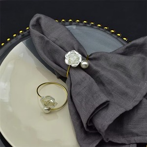 Servilletero de flor blanca, accesorio de Decoración de mesa elegante para el hogar, comedor, boda y fiesta, diseño Floral y elegante - Product Image 3