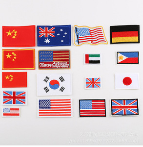 Parches bordados de tela de sarga de alta calidad, Bandera de País personalizada, parche bordado de hierro para coser, decoración, flor, corazón, ropa - Product Image 2