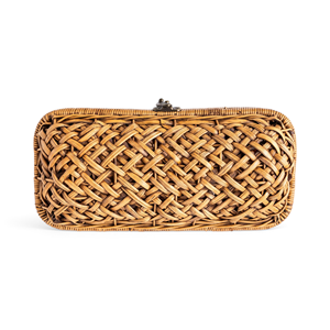 Sac à main vintage en rotin avec chaîne et sangle décorative, sac d'été en paille pour femme - Product Image 1