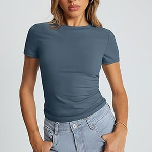 Col rond manches courtes t-shirts été hauts 2025 décontracté t-shirts amples tendance maintenant S-4XL vêtements de sport T-Shirts - Product Image 4