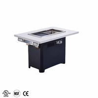Table à manger coréenne sans fumée pour hot pot Barbecue Steamboat Table moderne personnalisable ronde en marbre